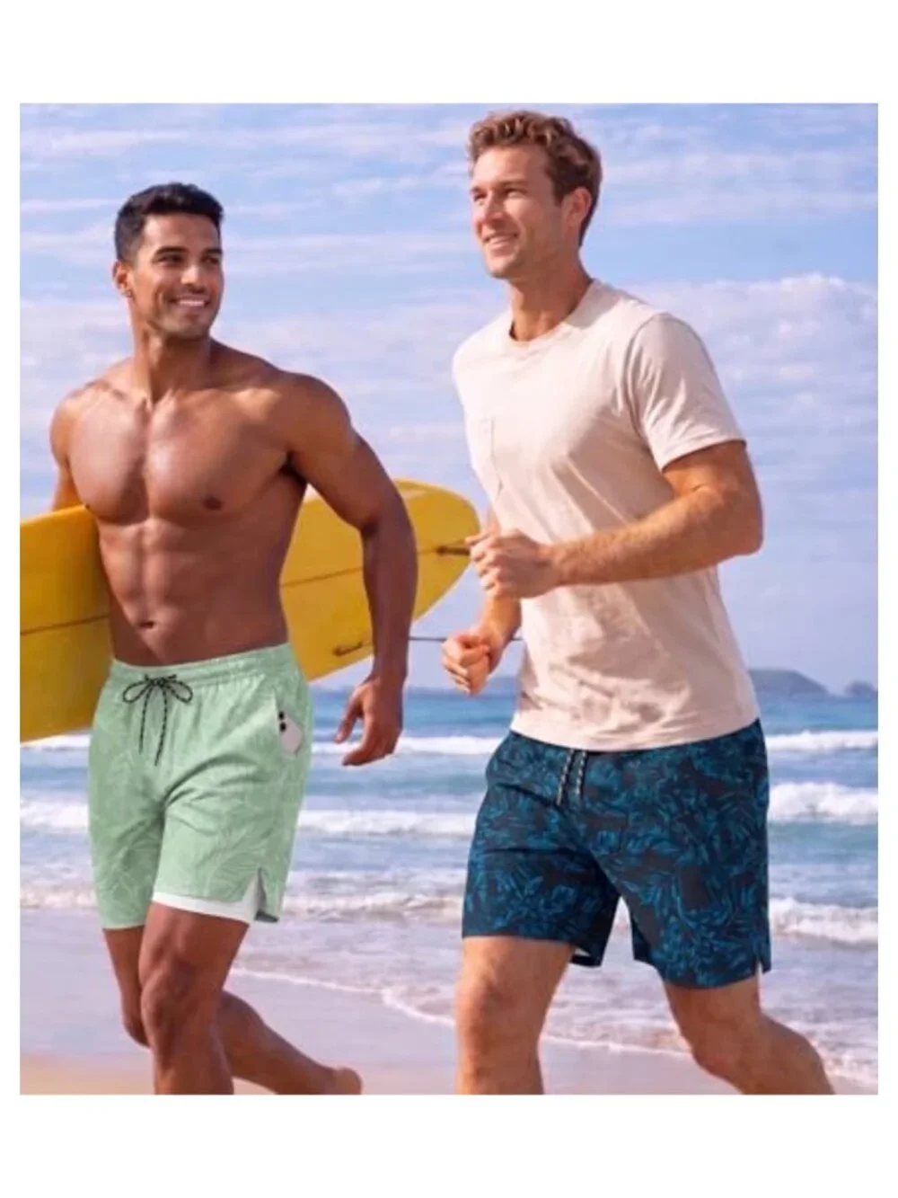 Men's Quick Dry Swim Trunks with 2-in-1 Compression Liner Board Shorts